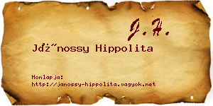 Jánossy Hippolita névjegykártya